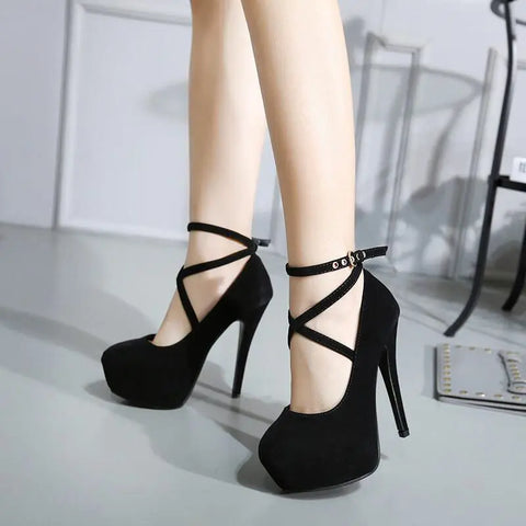Sexy High Heels Ladies Stilettos Strappy Pumps Women'S Sandals Summer Shoes Platform Heels Woman Ankle Strap Shoes