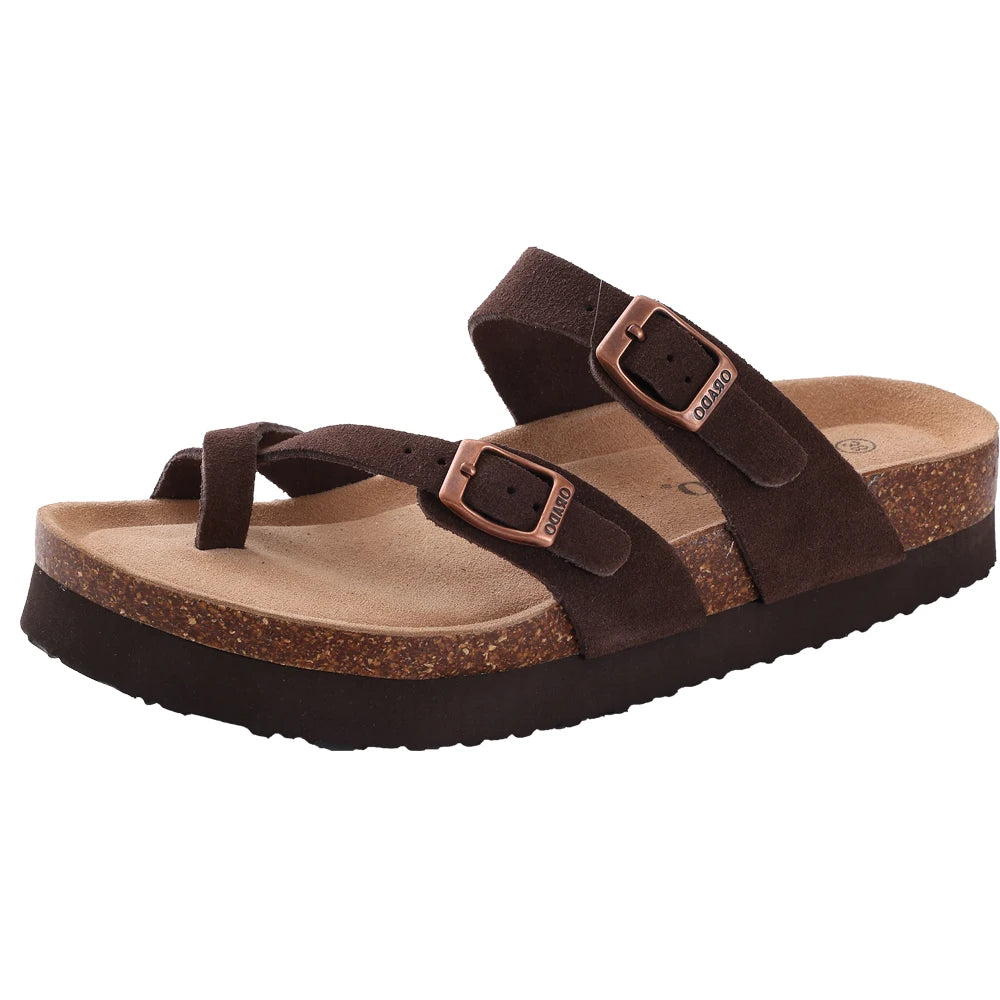 Suede Clogs for Women Men Summer Cork Mules Soft Footbed Sandals with Arch Support New Leisure Fashion Genuine Clogs