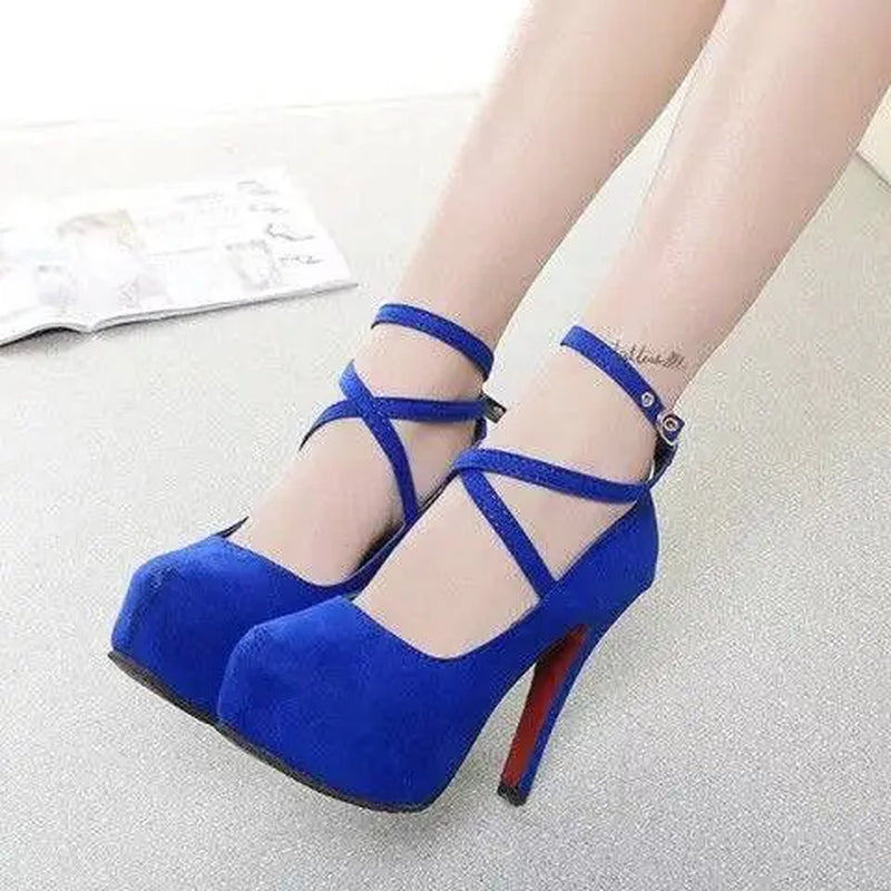 Sexy High Heels Ladies Stilettos Strappy Pumps Women'S Sandals Summer Shoes Platform Heels Woman Ankle Strap Shoes