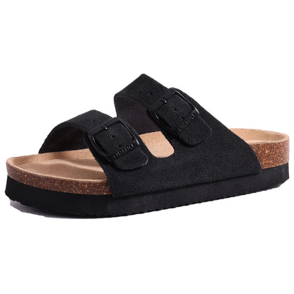 Suede Clogs for Women Men Summer Cork Mules Soft Footbed Sandals with Arch Support New Leisure Fashion Genuine Clogs