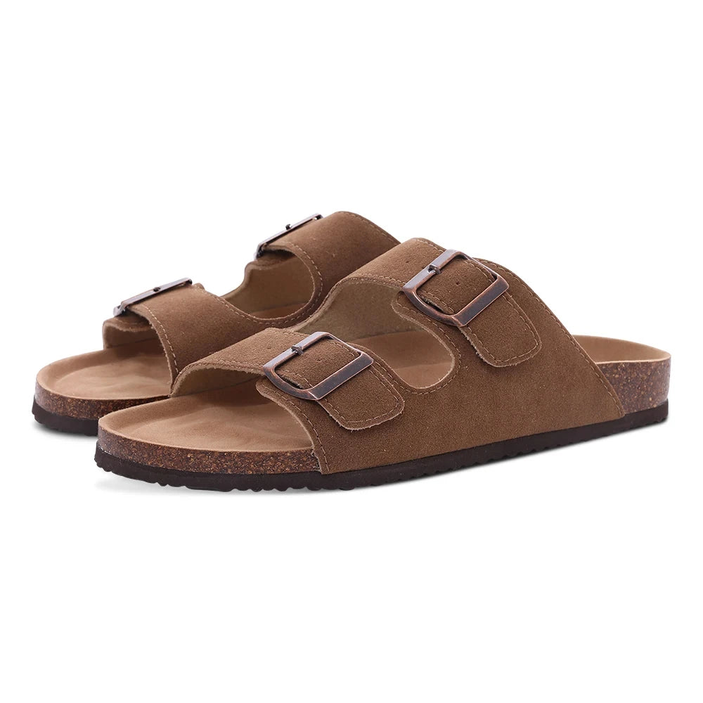 Suede Clogs for Women Men Summer Cork Mules Soft Footbed Sandals with Arch Support New Leisure Fashion Genuine Clogs