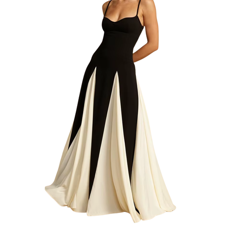 pleated backless maxi dress
