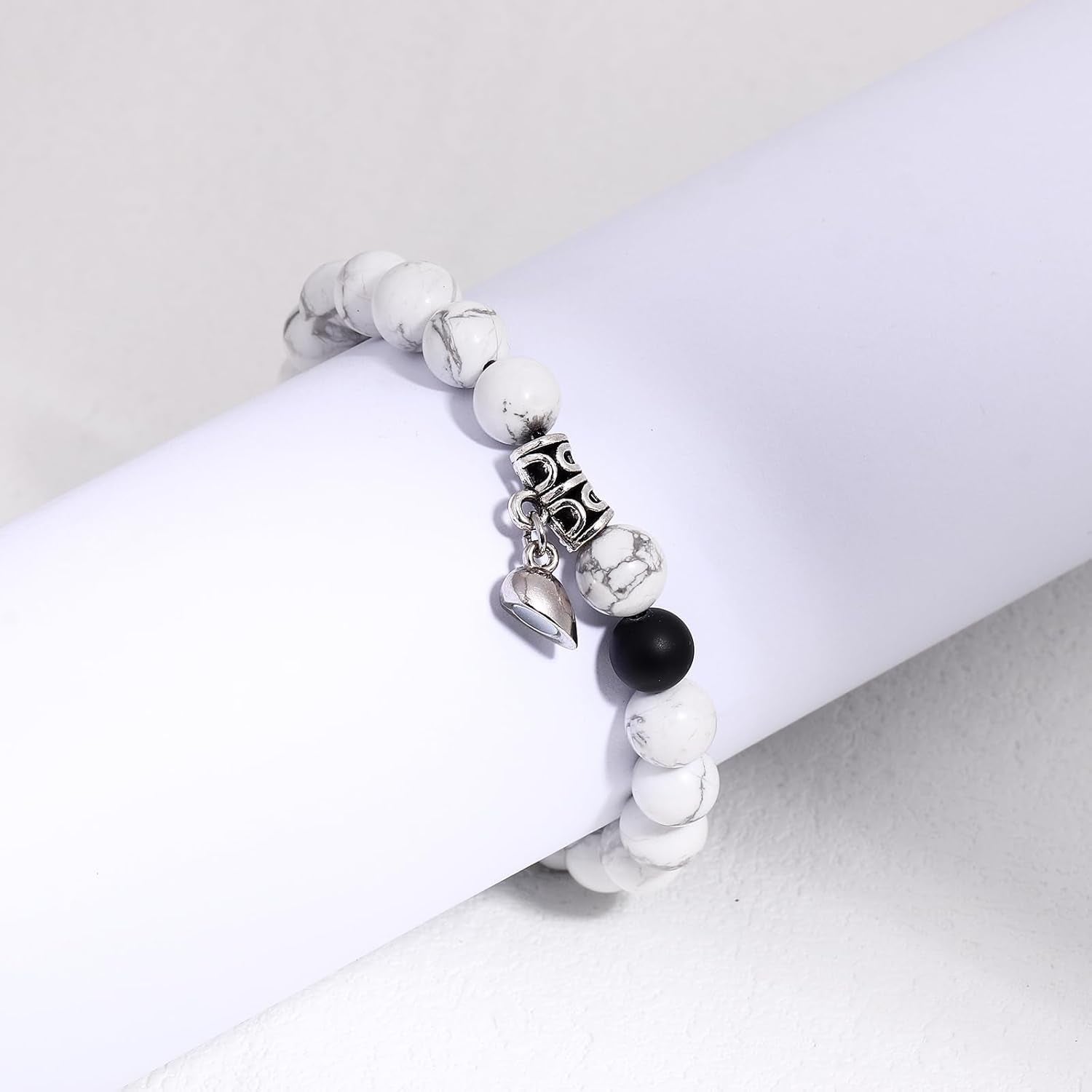 Black Beaded Bracelets for Men Boys: 6Mm Obsidian Onyx Lava Beads Mens Bracelet Set Mens Jewelry - Cool Anniversary Valentines Fathers Birthday Gifts for Him Boyfriend Husband Man Son Dad