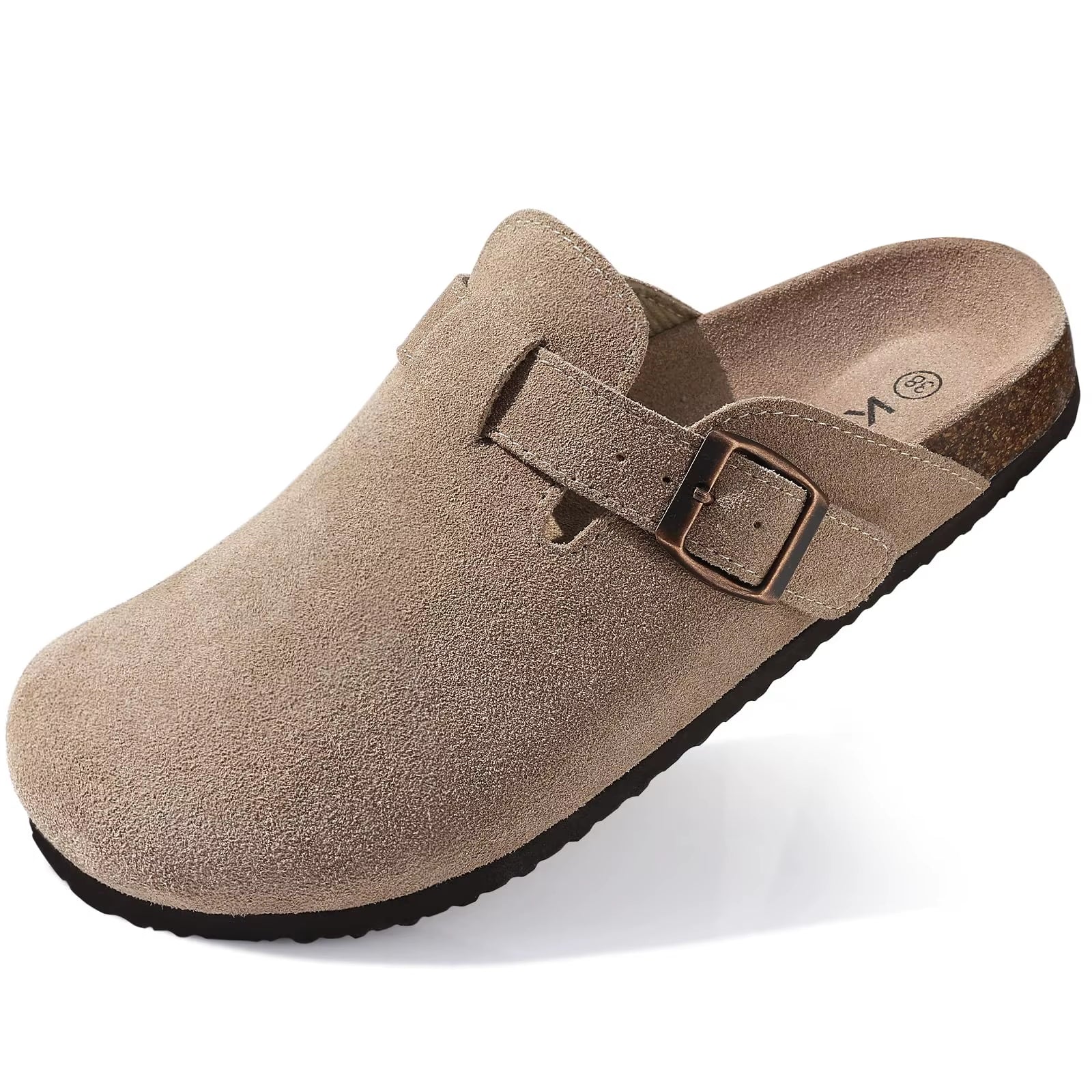 Suede Clogs for Women Men Summer Cork Mules Soft Footbed Sandals with Arch Support New Leisure Fashion Genuine Clogs