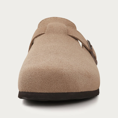 Suede Clogs for Women Men Summer Cork Mules Soft Footbed Sandals with Arch Support New Leisure Fashion Genuine Clogs