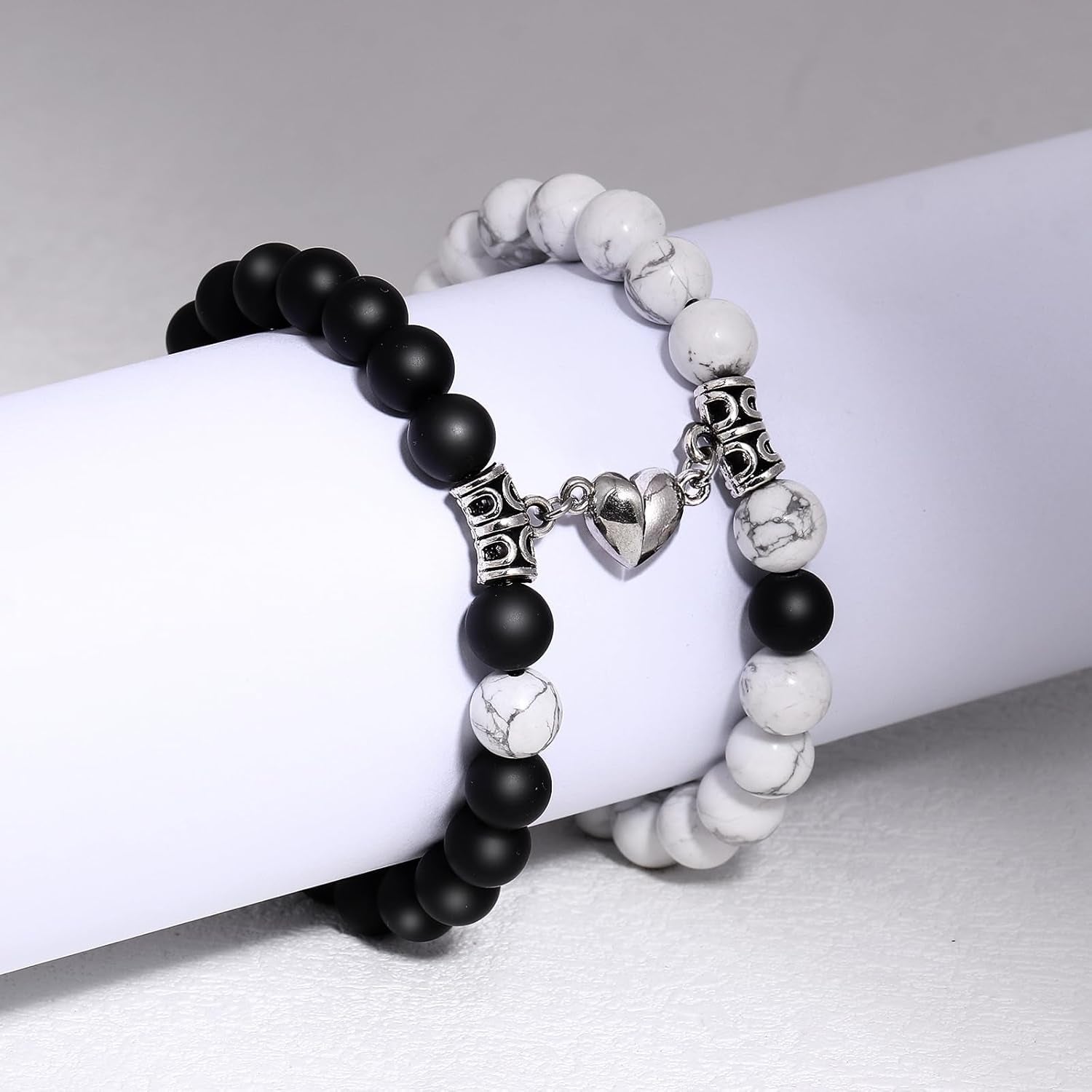 Black Beaded Bracelets for Men Boys: 6Mm Obsidian Onyx Lava Beads Mens Bracelet Set Mens Jewelry - Cool Anniversary Valentines Fathers Birthday Gifts for Him Boyfriend Husband Man Son Dad