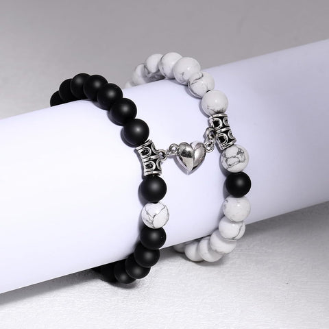 Black Beaded Bracelets for Men Boys: 6Mm Obsidian Onyx Lava Beads Mens Bracelet Set Mens Jewelry - Cool Anniversary Valentines Fathers Birthday Gifts for Him Boyfriend Husband Man Son Dad