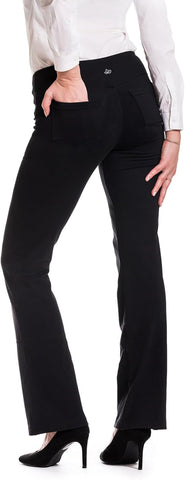 Women'S 5 Pockets Bootcut Flare Yoga Dress Pants for Work, Office & Everyday Wear, Stretch Flare Leggings