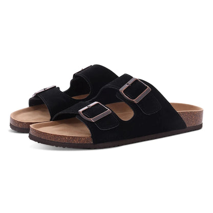 Suede Clogs for Women Men Summer Cork Mules Soft Footbed Sandals with Arch Support New Leisure Fashion Genuine Clogs