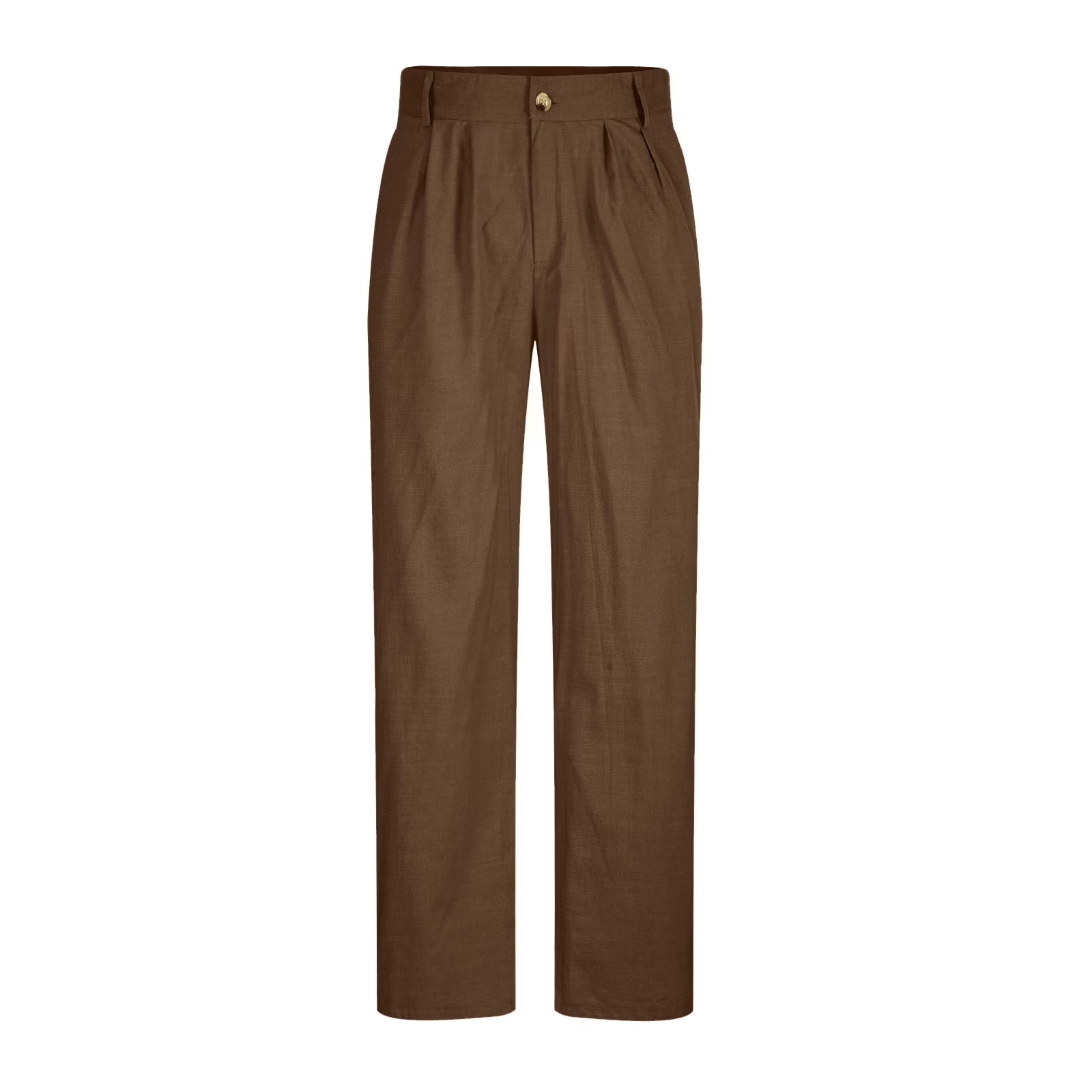 Cotton Linen Pants for Men Pleated Front Trouser Straight Leg Suit Trousers Solid Color Office Trouser Lightweight Linen Pant