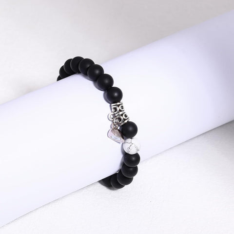 Black Beaded Bracelets for Men Boys: 6Mm Obsidian Onyx Lava Beads Mens Bracelet Set Mens Jewelry - Cool Anniversary Valentines Fathers Birthday Gifts for Him Boyfriend Husband Man Son Dad