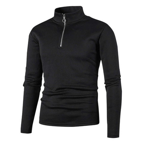 Big and Tall Mens Clothing S-4XL Long Sleeve T-Shirts for Men plus Size Zipper Stand Collar Sweatshirts Casual Solid Pullover Tshirts Shirts