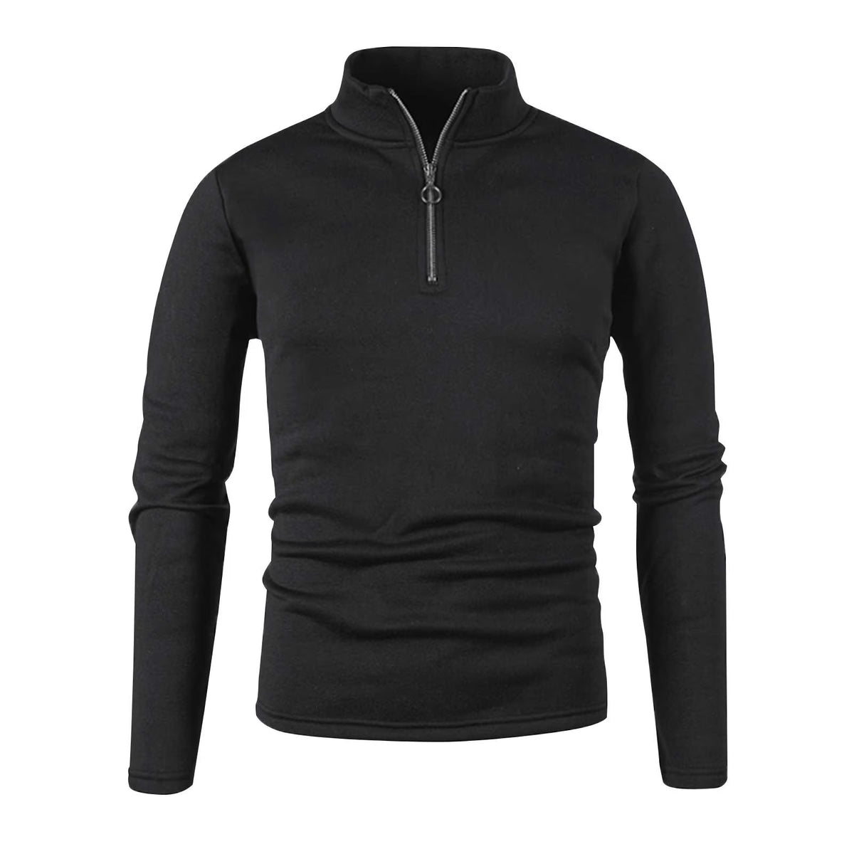 Big and Tall Mens Clothing S-4XL Long Sleeve T-Shirts for Men plus Size Zipper Stand Collar Sweatshirts Casual Solid Pullover Tshirts Shirts