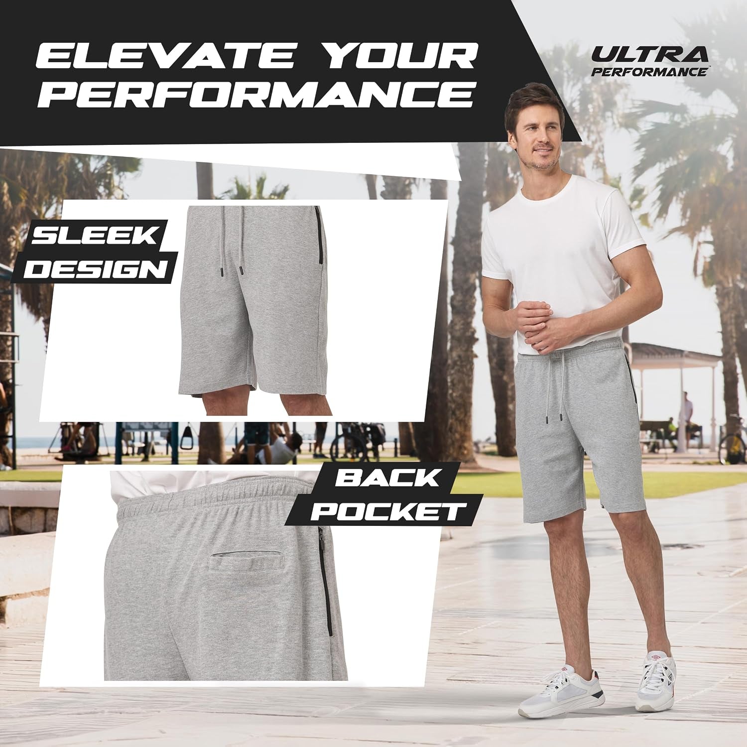 Mens Cotton Shorts 3 Pack Casual Athletic Short for Men