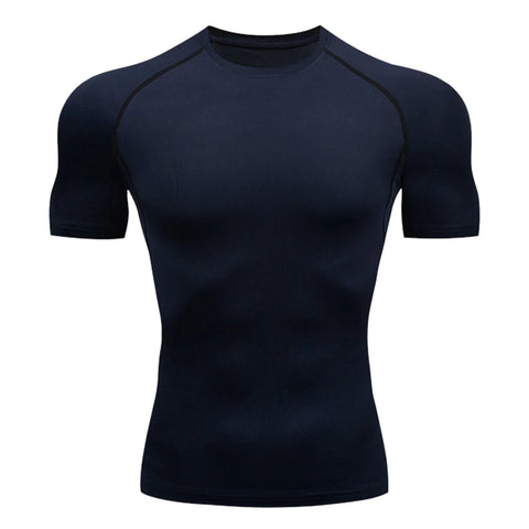 Athletic Workout Shirts for Men, Mens Summer Leisure Sports T Shirt Fashion Lapel 3D Gradient Short Sleeved round Neck T Shirt Men Compression Shirt Men, Mens Shirts Blue XL