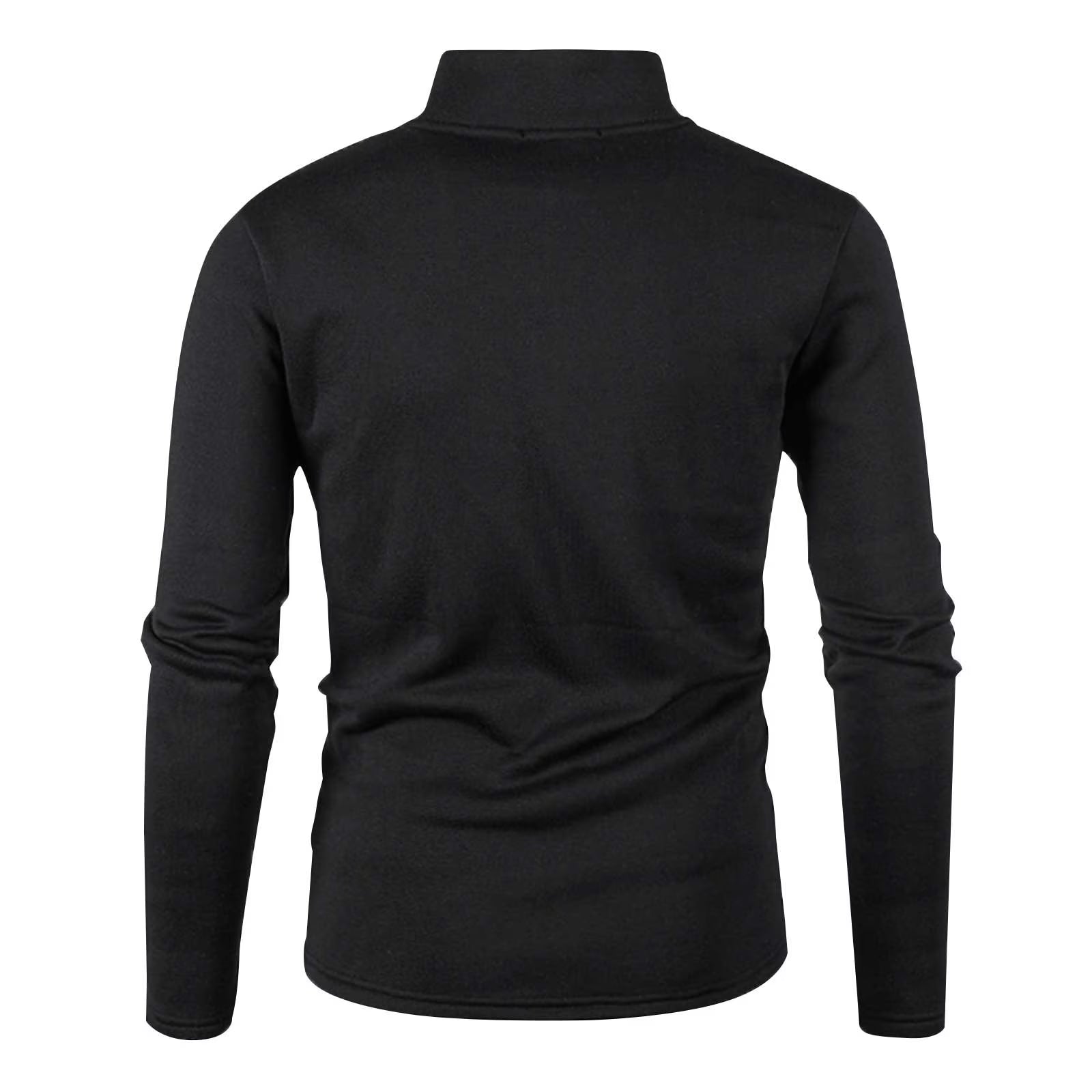 Big and Tall Mens Clothing S-4XL Long Sleeve T-Shirts for Men plus Size Zipper Stand Collar Sweatshirts Casual Solid Pullover Tshirts Shirts