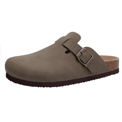Suede Clogs for Women Men Summer Cork Mules Soft Footbed Sandals with Arch Support New Leisure Fashion Genuine Clogs