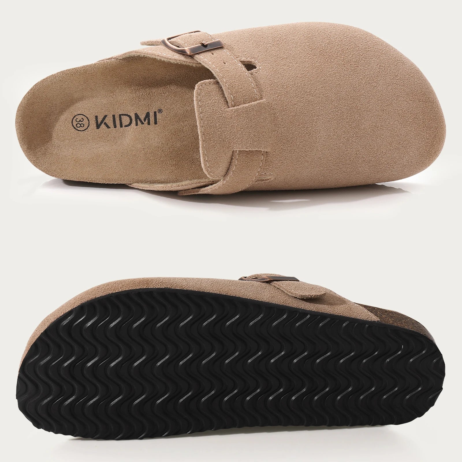 Suede Clogs for Women Men Summer Cork Mules Soft Footbed Sandals with Arch Support New Leisure Fashion Genuine Clogs