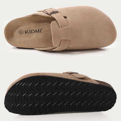 Suede Clogs for Women Men Summer Cork Mules Soft Footbed Sandals with Arch Support New Leisure Fashion Genuine Clogs