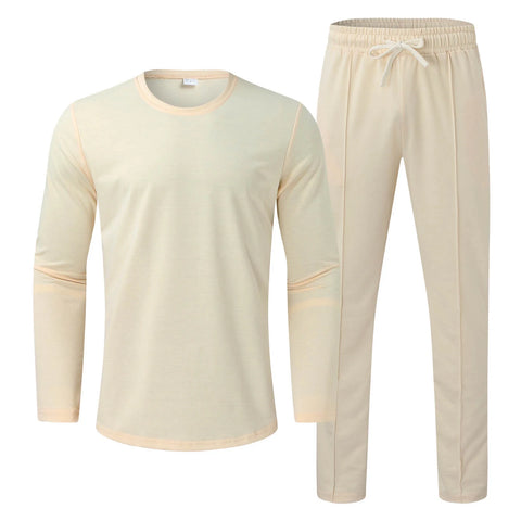Men'S Tracksuits Tight T-Shirt and Pants Set Outfit Two-Piece Fitness Solid Training Casual Sports Sweatsuits