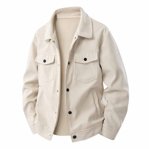 Mens Shirt Jacket Trendy Casual Long Sleeve Button down Corduroy Jackets Fall Winter Shacket Loose Fit Quilted Outerwear with Pockets Beige M