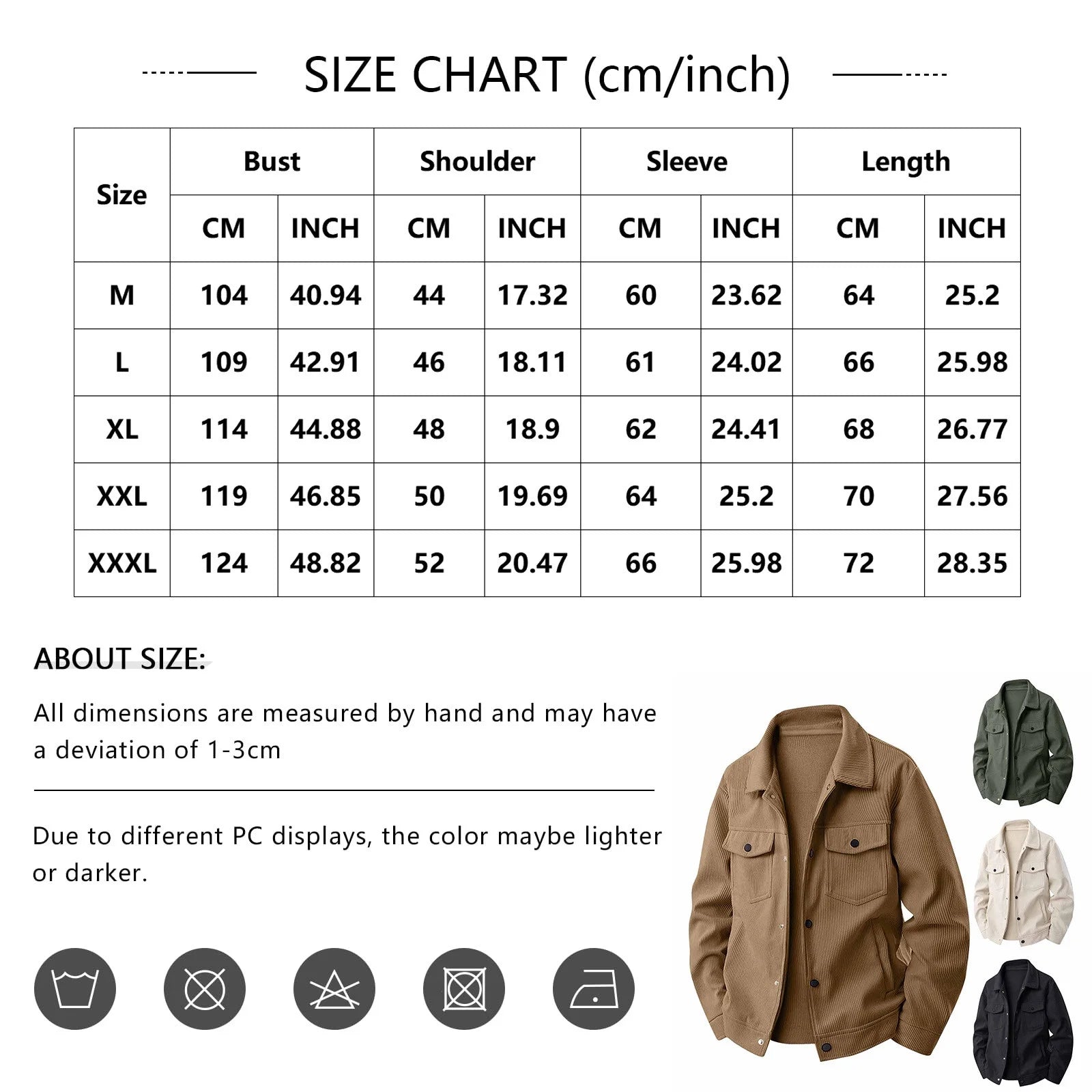 Mens Shirt Jacket Trendy Casual Long Sleeve Button down Corduroy Jackets Fall Winter Shacket Loose Fit Quilted Outerwear with Pockets Beige M