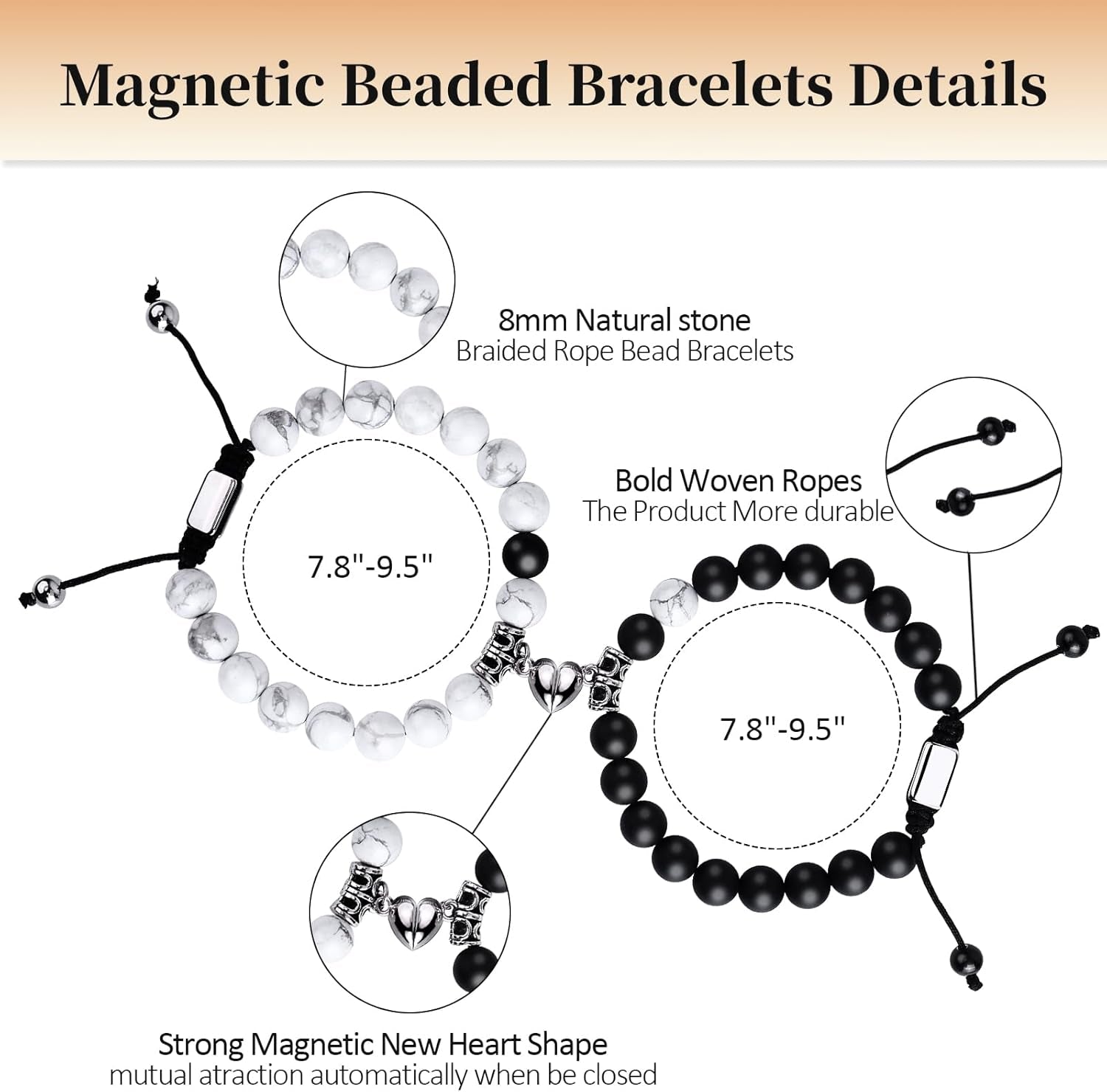 Black Beaded Bracelets for Men Boys: 6Mm Obsidian Onyx Lava Beads Mens Bracelet Set Mens Jewelry - Cool Anniversary Valentines Fathers Birthday Gifts for Him Boyfriend Husband Man Son Dad